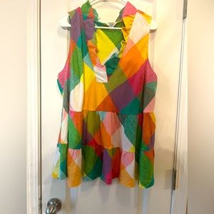 Crown and Ivy Blouse Ruffle Sleeveless Size 2X